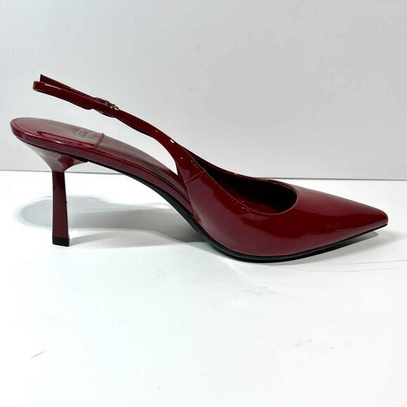 JEFFREY CAMPBELL Size 9.5 Gambol Slingback Pointed Toe Pump In Cherry Red Patent - Picture 3 of 13